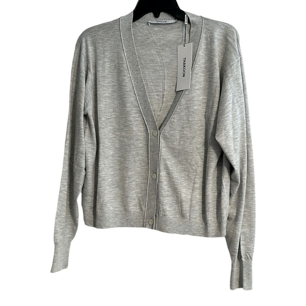 NWT THAKOON Cropped Cardigan Heather Gray Large